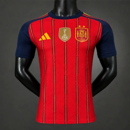 Star Player Version 2026 Spain Home Jersey With Champion Patch