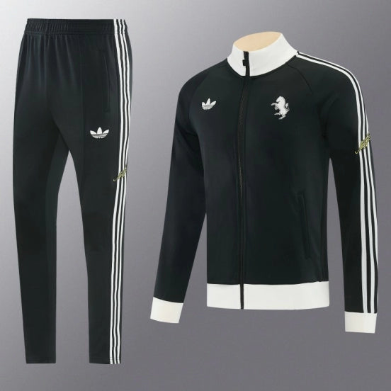 26/27 Juventus Black Full Zipper Jacket Tracksuit + Long Pants