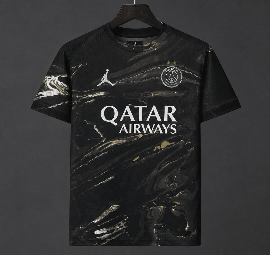 Stars 25/26 PSG × Jordan Brand Third Black Jersey With Champions of Europe 2026 Printing
