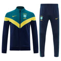 26/27 Brazil Teal&Navy Blue Full Zipper Jacket Tracksuit + Long Pants