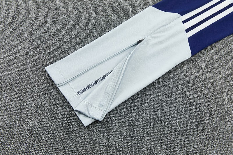 26/27 Kids Real Madrid Home White Half Zipper Jacket Tracksuit + Long Pants