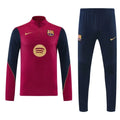 26/27 Barcelona Red & Black Half Zipper Jacket Tracksuit + Long Pants