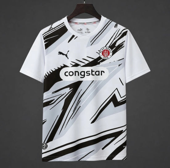 26/27 FC St. Pauli White with Black Graphic Away Jersey