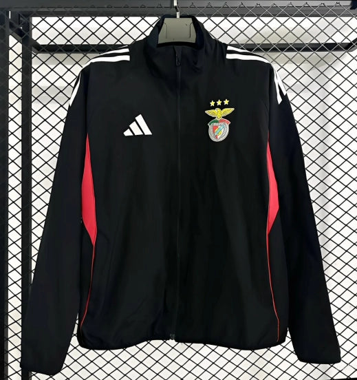 25/26 Benfica Black Full Zipper Windbreaker