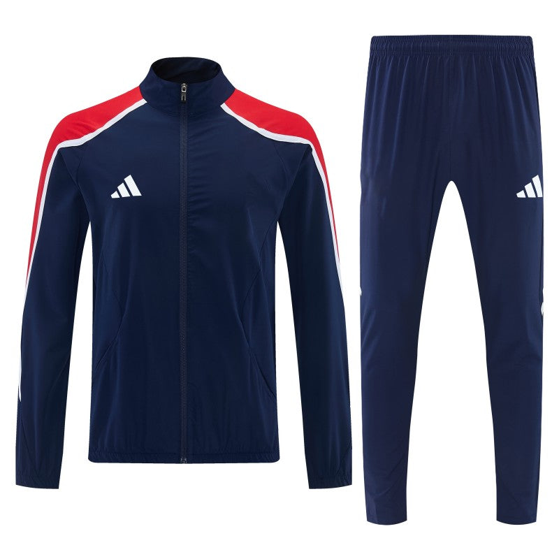 Adidas Navy Blue Full Zipper Jacket Tracksuit + Long Pants