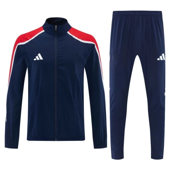 Adidas Navy Blue Full Zipper Jacket Tracksuit + Long Pants