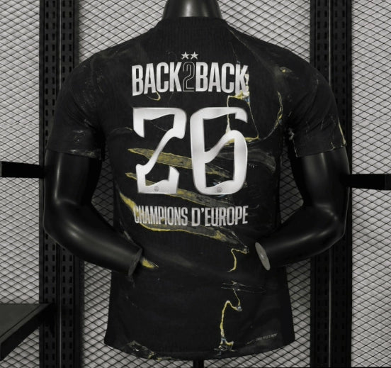 Player Version 2 Stars 25/26 PSG × Jordan Brand Third Black Jersey With Champions of Europe 2026 Printing