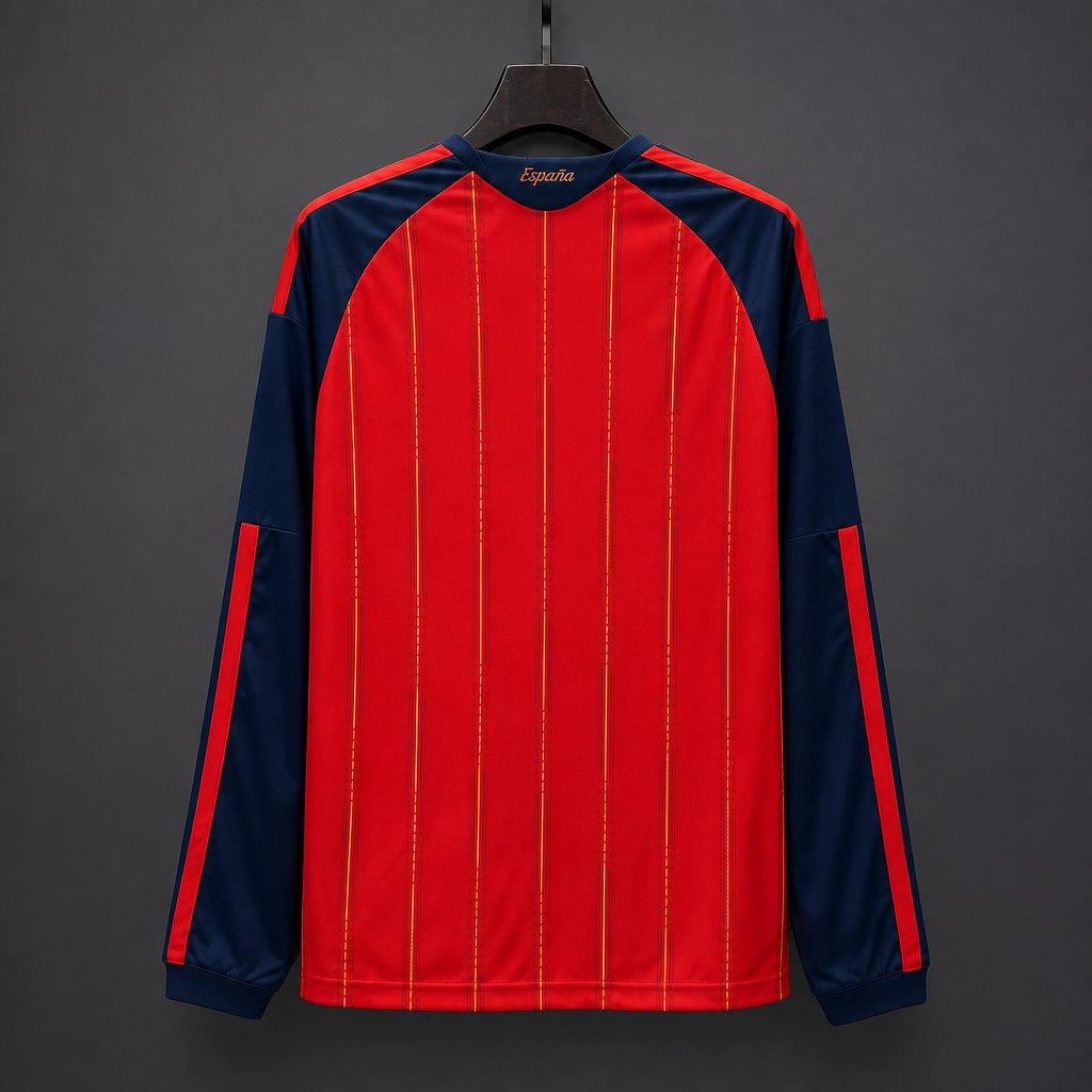 Spain Home 2 Stars Long Sleeve Jersey