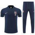 26/27 Barcelona Navy Blue Short Sleeve Tracksuit + Long Pants