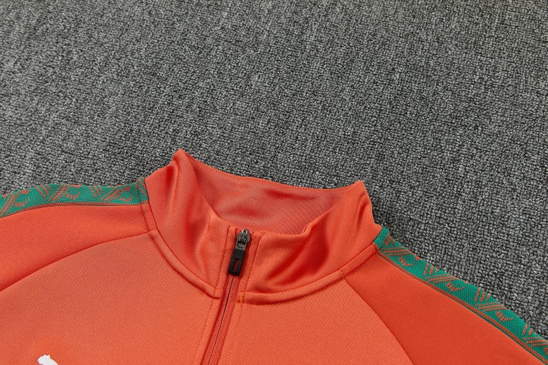 26/27 Côte d'Ivoire Orange Full Zipper Jacket Tracksuit + Long Pants