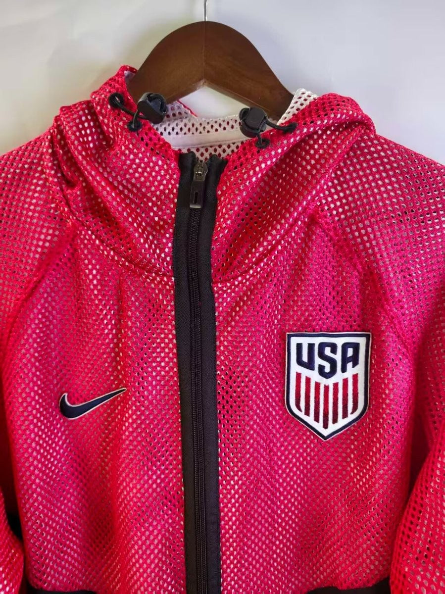 USA Lightweight Breathable Mesh Windbreaker Pink Jacket