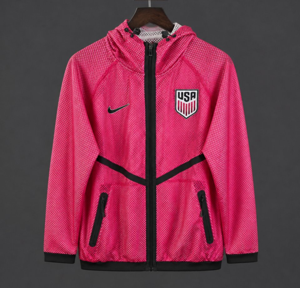 USA Lightweight Breathable Mesh Windbreaker Pink Jacket