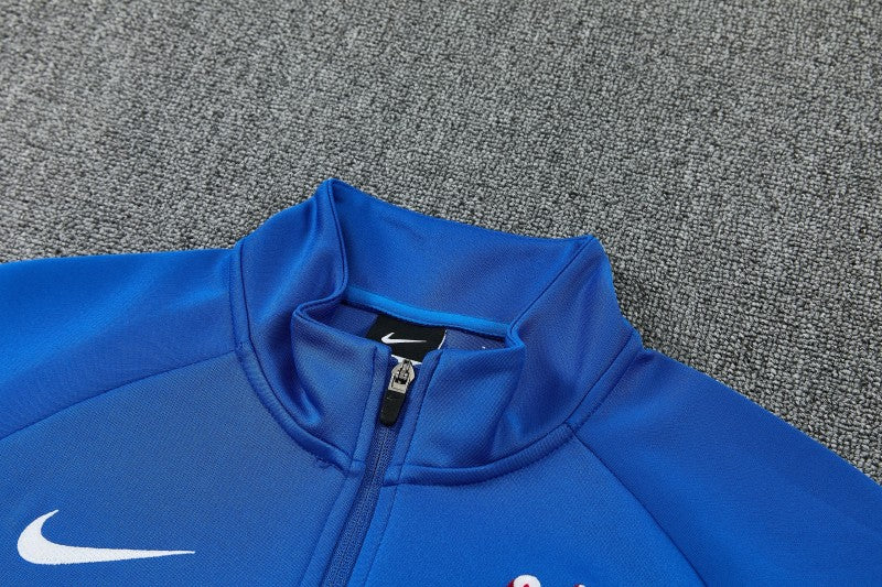 26/27 Chelsea Blue&White Full Zipper Jacket Tracksuit + Long Pants