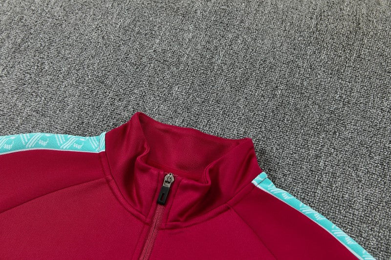 26/27 Portugal Red Full Zipper Jacket Tracksuit + Long Pants