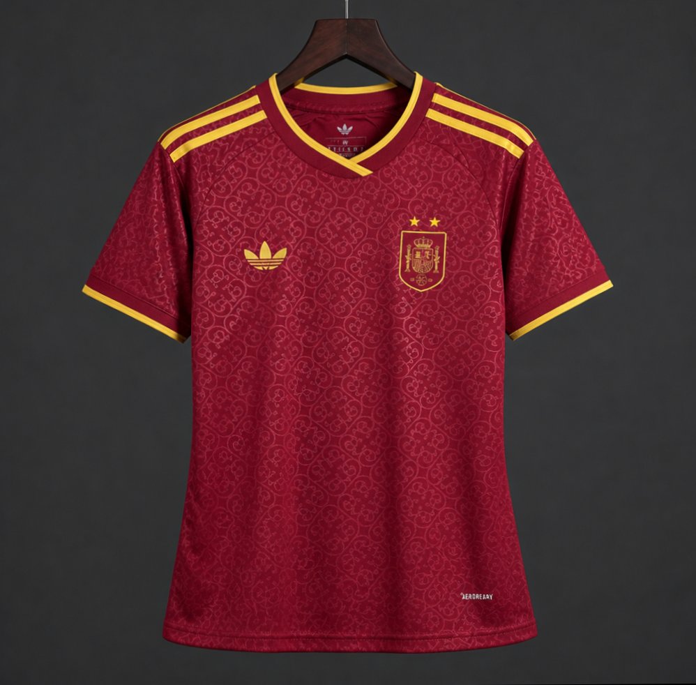 Star 2026 Womens Spain Away Red Special Edition Jersey With Champion Patch