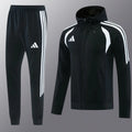 26/27 Adidas M06 Black Full Zipper Hooded Jacket Tracksuit + Long Pants
