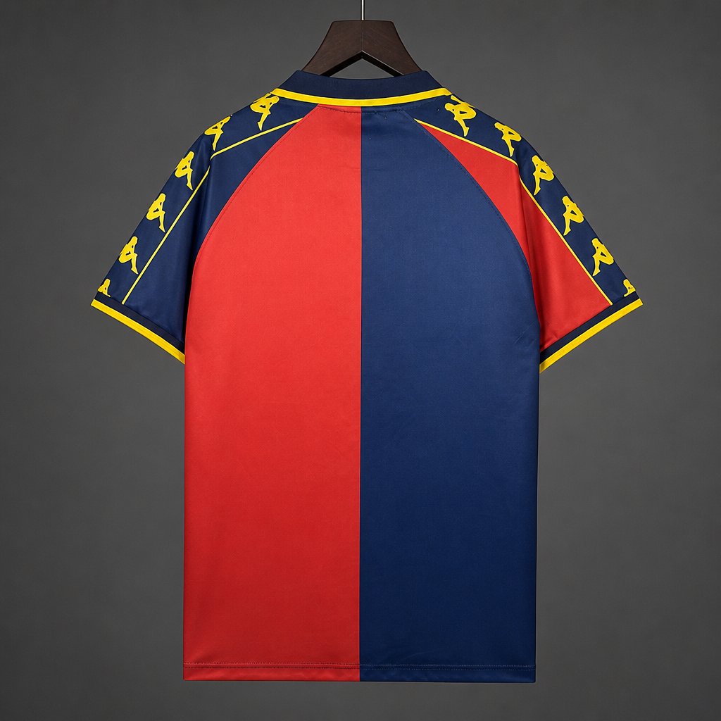 Retro 99/00 Genoa Home Red & Navy Blue Jersey