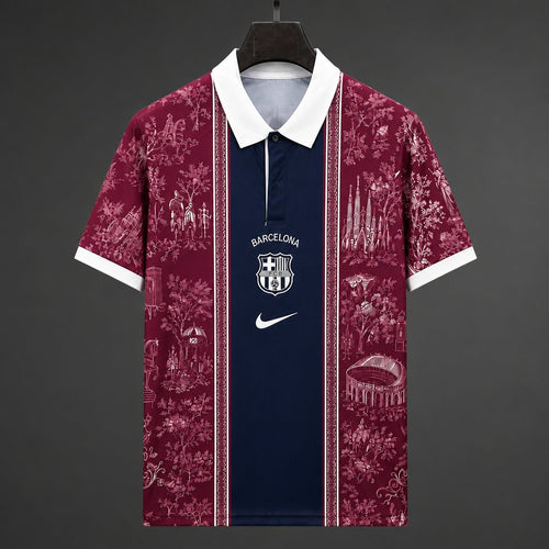 26/27 Barcelona Special Edition Burgundy Polo Collar Jersey