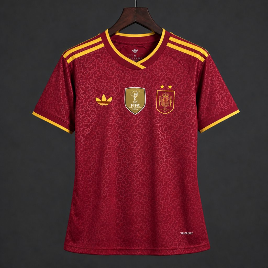 Star 2026 Womens Spain Away Red Special Edition Jersey With Champion Patch