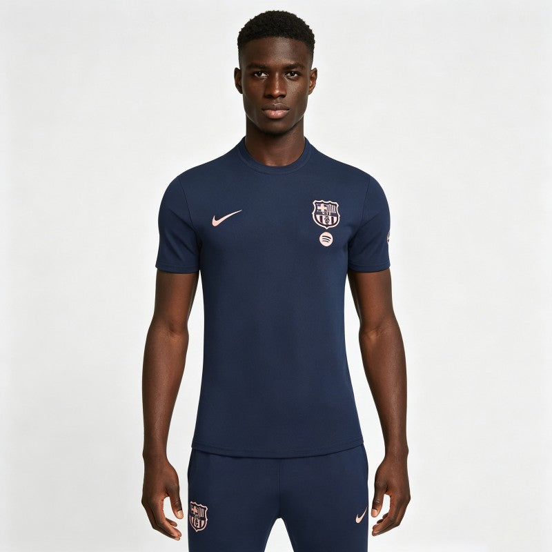 26/27 Barcelona Navy Blue Short Sleeve Tracksuit + Long Pants