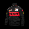 Scuderia Ferrari F1 Team Black Racing Jacket with Red Stripe and Shell UPS Sponsor Logos