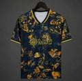 26/27 SSC Napoli Concept Jersey – Navy Blue and Gold Ornate Floral Pattern Edition