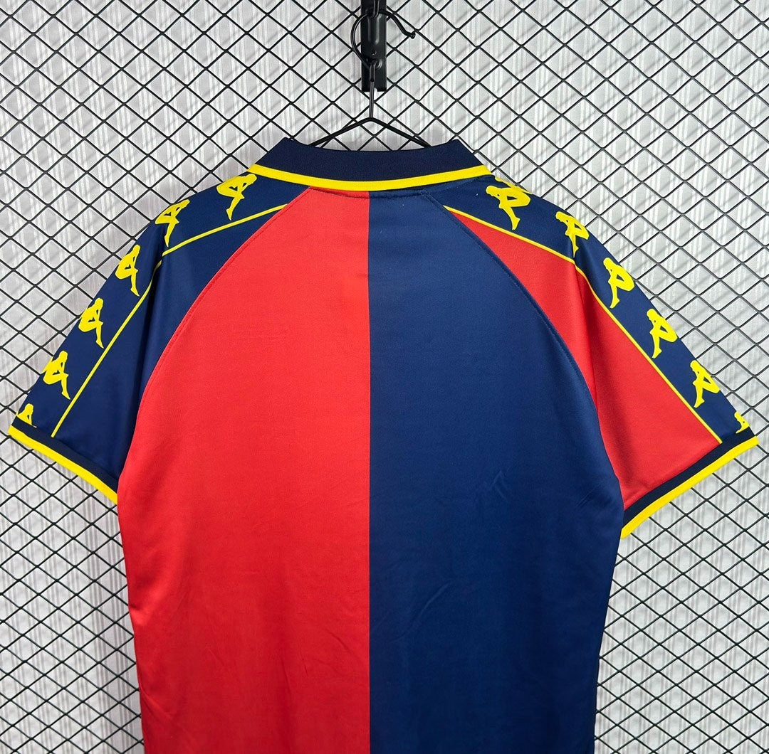 Retro 99/00 Genoa Home Red & Navy Blue Jersey