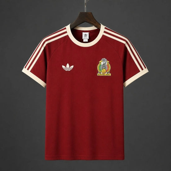 Mexico Dark Red Adicolor 3-Stripes Casual Retro T-Shirt