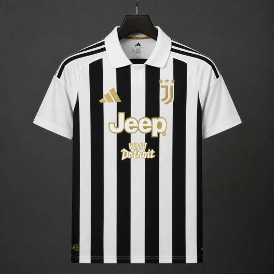 26/27 Juventus Home Jersey With Jeep Visit Detroit Sponsor