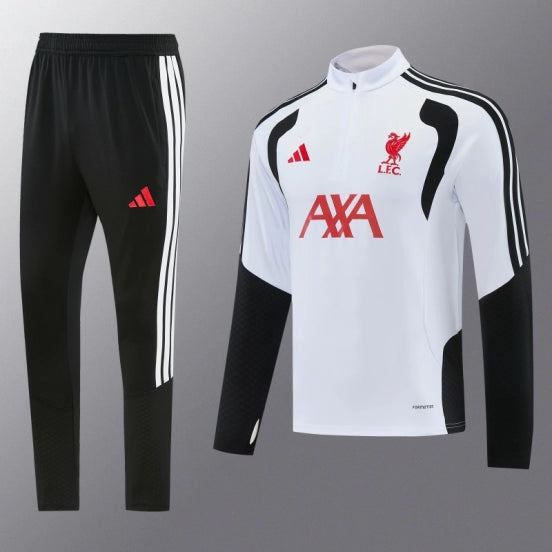 26/27 Liverpool White Half Zipper Jacket Tracksuit + Long Pants