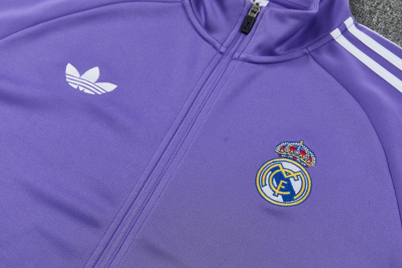 26/27 Real Madrid Purple Full Zipper Jacket Tracksuit + Long Pants