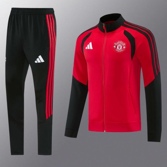 26/27 Manchester United FC Red Full Zipper Jacket Tracksuit + Long Pants