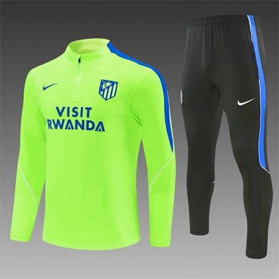 26/27 Atlético Madrid Third Fluorescent Green Half Zipper Jacket Tracksuit + Long Pants