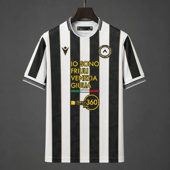 26/27 Udinese Home White With Black Stripes Jersey