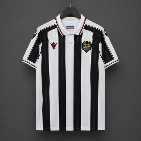 26/27 Levante UD White & Black Stripes Away Jersey