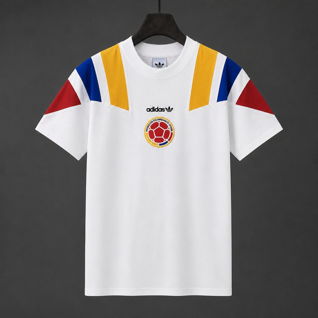 Colombia White EQT Tricolor Casual Retro T-Shirt