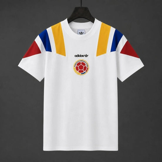 Colombia White EQT Tricolor Casual Retro T-Shirt