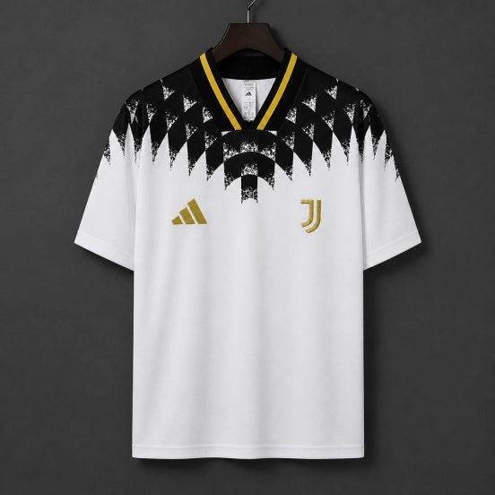 26/27 Juventus White with Black Geometric Pattern 1994 Vintage Remake Jersey