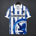 Retro 94/95 TSV 1860 München Home White and Blue with Vertical Stripes Jersey
