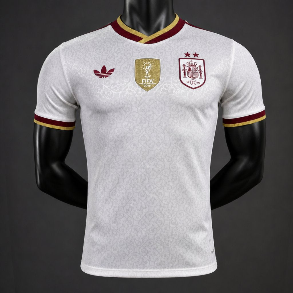 Star Player Version 2026 Spain Away White Jersey With Champion Patch