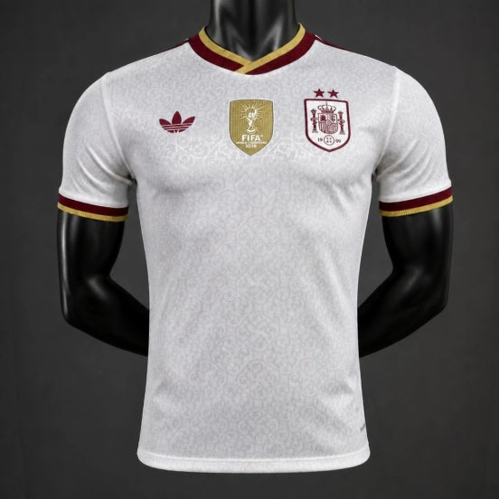 Star Player Version 2026 Spain Away White Jersey With Champion Patch