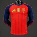 Player Version 2 Star 2026 Spain Home Long Sleeve Jersey With Champion Patch