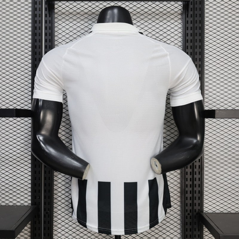 Player Version 26/27 Juventus Black & White Stripe Gold Detail Home Jersey