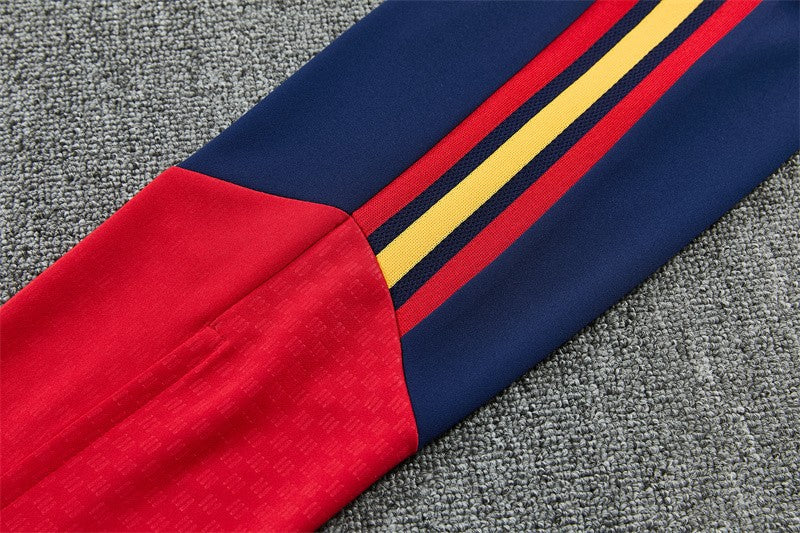 26/27 Spain Away White Half Zipper Jacket Tracksuit + Long Pants
