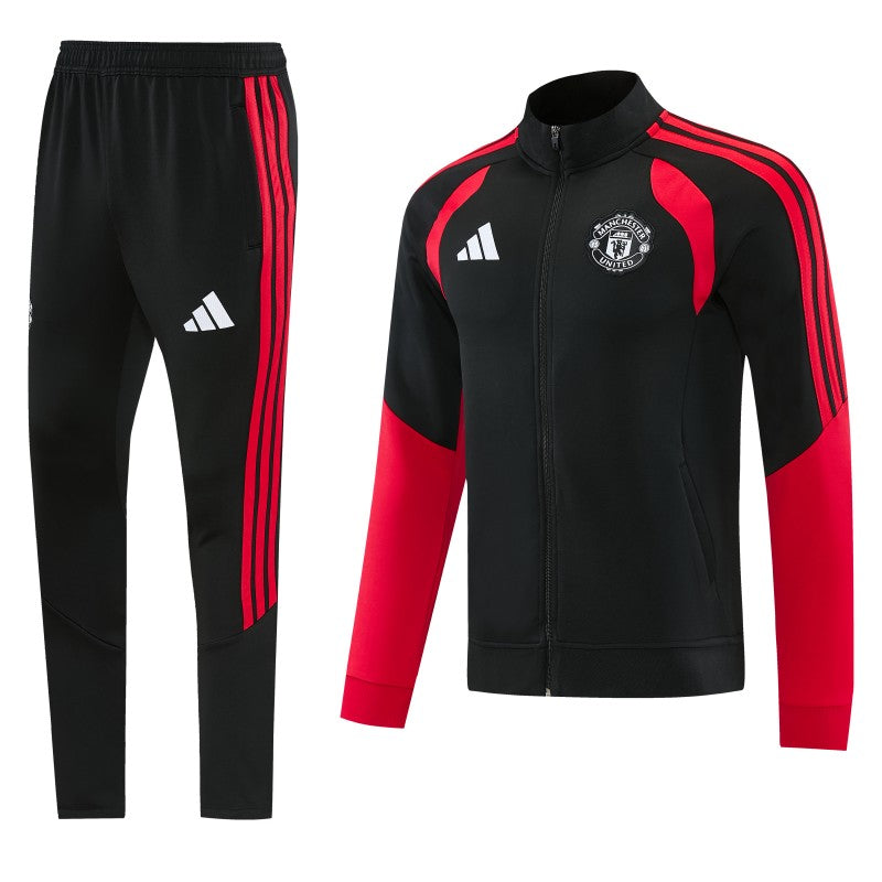 26/27 Manchester United FC Black Full Zipper Jacket Tracksuit + Long Pants
