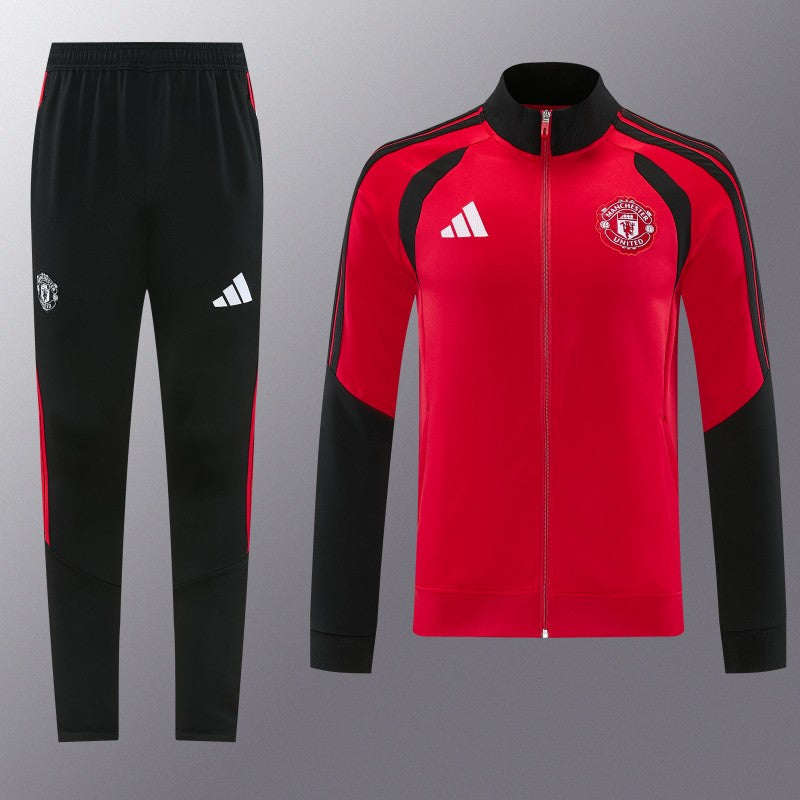 26/27 Manchester United FC Red Full Zipper Jacket Tracksuit + Long Pants