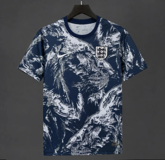 England Blue and White Abstract Graphic Special Edition Training Jersey