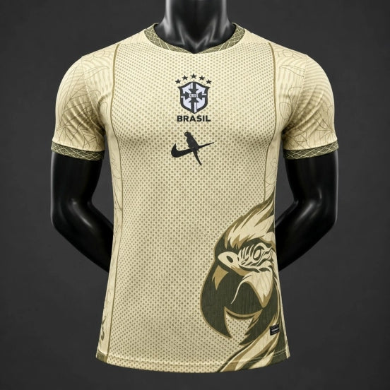 Player Version 2026 Brazil Gold with Parrot Graphic Special Edition Jersey