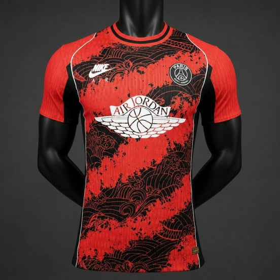 Player Version 26/27 PSG x Air Jordan Red & Black Wave Pattern Special Edition Jersey